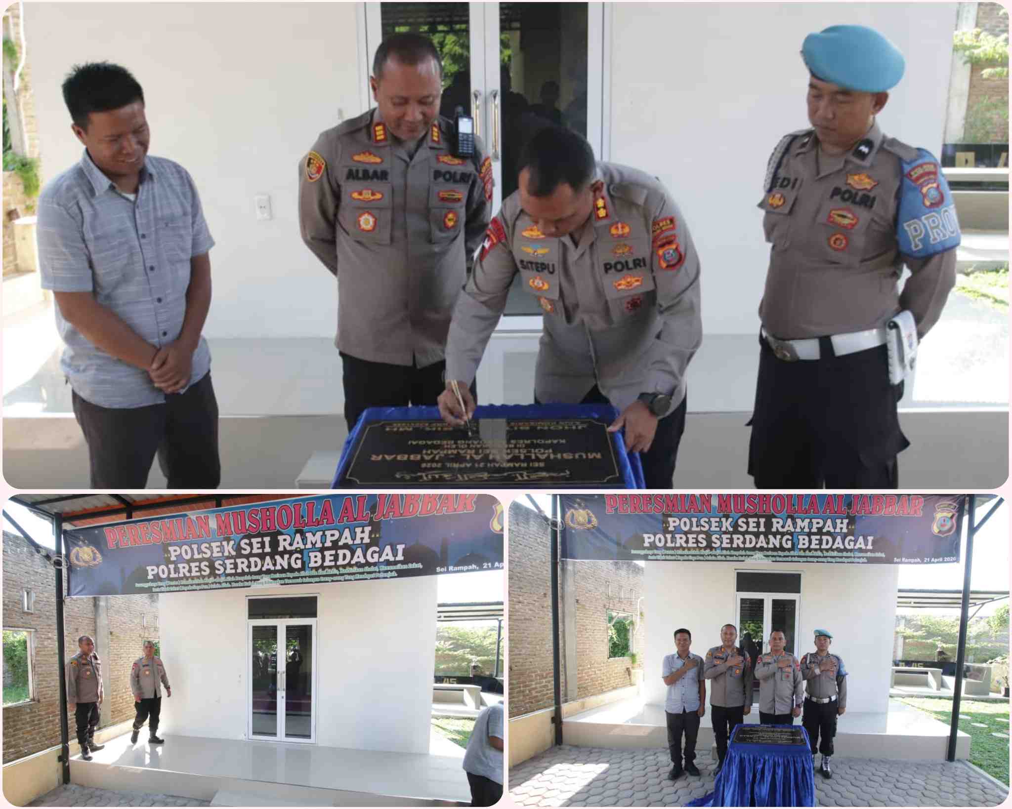 Kapolres Sergai Tanda Tangani Prasasti Musholah Al-Jabbar Polsek Sei Rampah