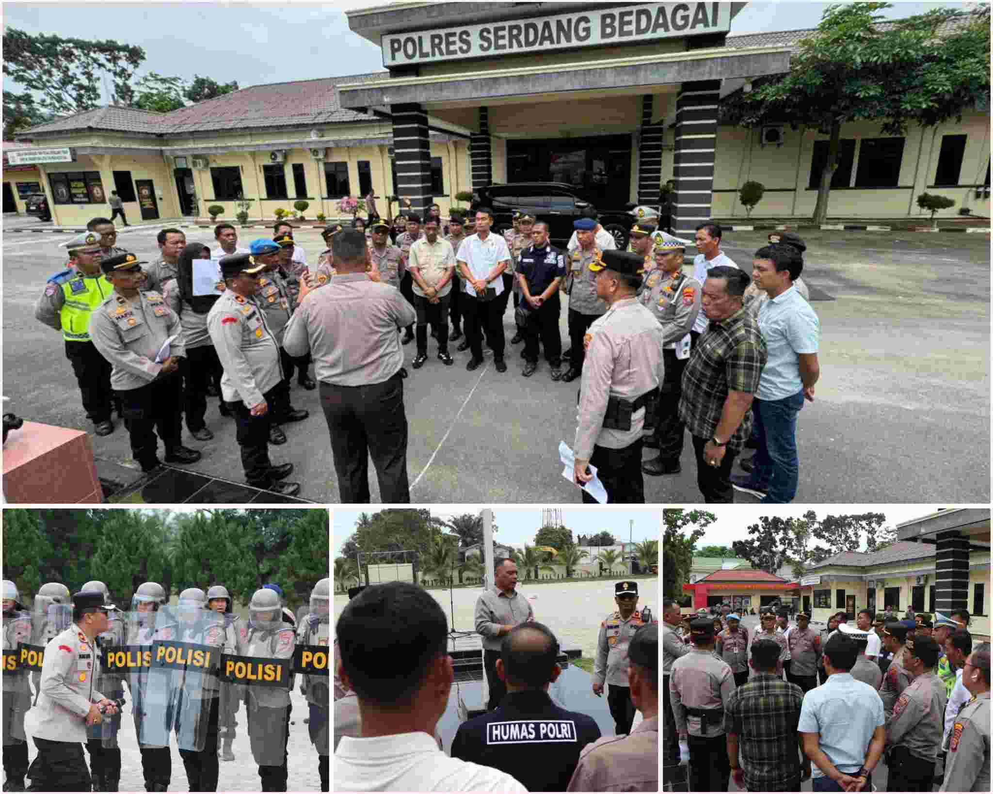 Jajaran Polres Sergai Gelar Latihan Sispam Kota, Persiapan Potensi Guantibmas