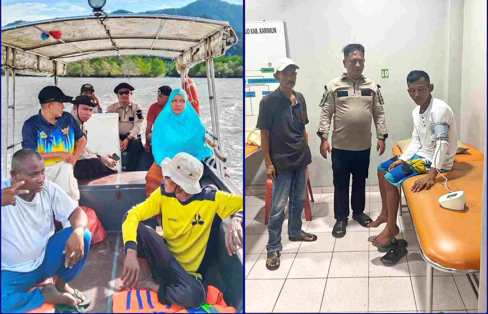 Bhabinkamtibmas Desa Pongkar Evakuasi Dua Nelayan Hilang di Perairan Tokong Hiu